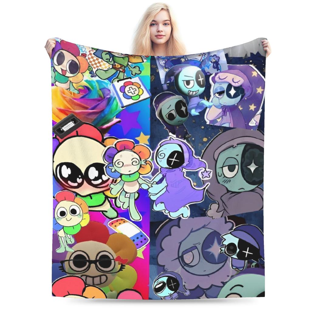 Tecknad Dandy Astros Dandys Värld Spelfilt Multi-storlek Mjuk Luddig Plysch Pläd för Soffa Soffa och Säng