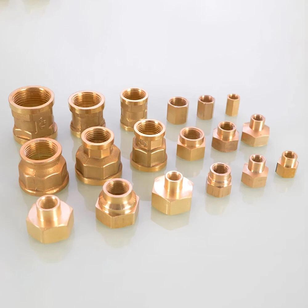 1~10pcs Brass Female Reducing Sleeve 1/8" 1/4" 3/8" 1/2" 3/4" 1" BSP Female Thread Hex Pipe Fitting For Water Fuel Gas