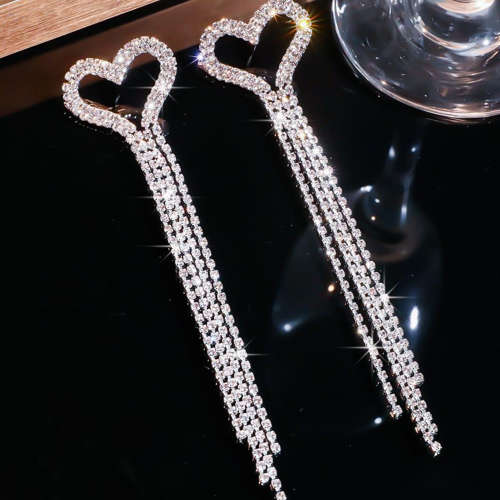 Delicate Long Fringed Love Earrings