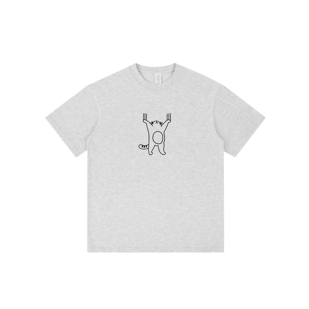 2024 Summer Creative Cartoon Print Loose Short Sleeve Trendy Round Neck Casual Shirt