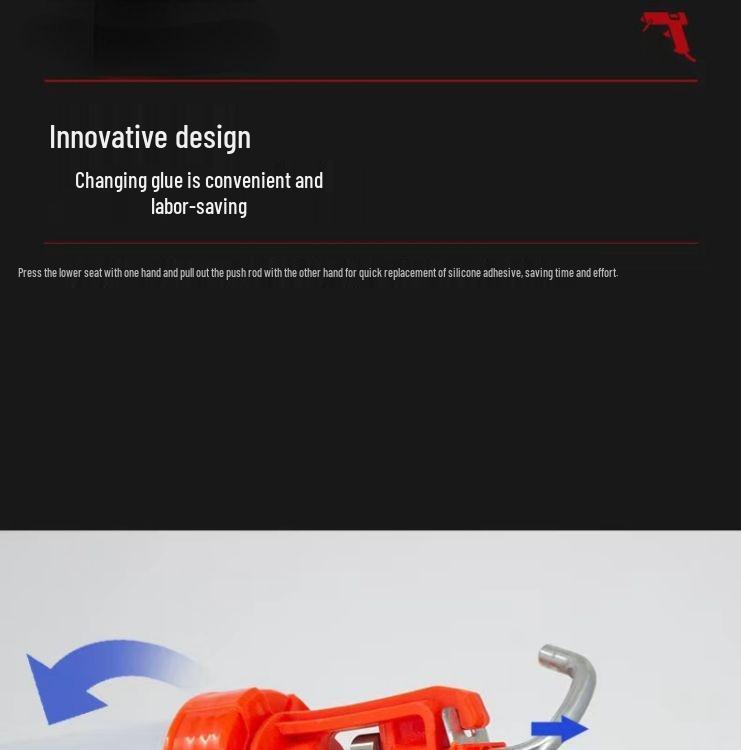 Manual Labor-Saving Thickened Plastic Caulking Gun for Adhesive and Sealant Application