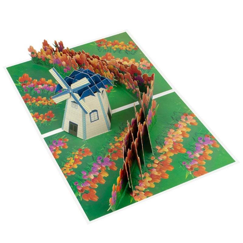 Paper Crafted 3D Greeting Card Foldable 3D Greeting Card Flower Sea Card Floral Greeting Card for Mother's Day