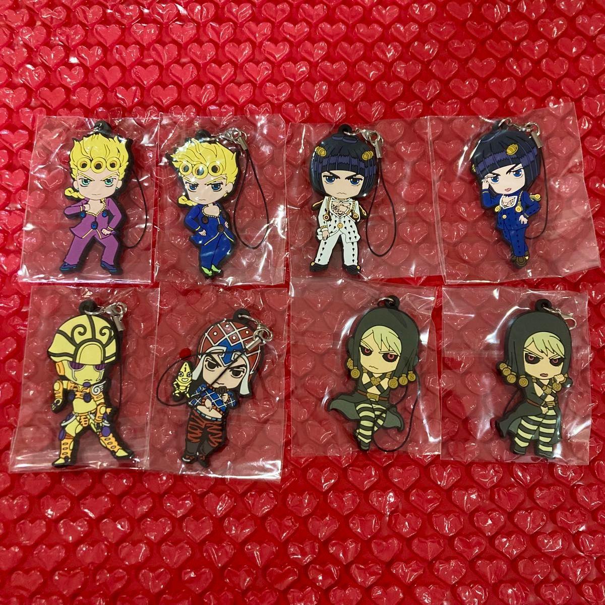 Used JoJo s Bizarre Adventure Part 5 Golden Wind Rubber Strap Bonus 8 Piece Set