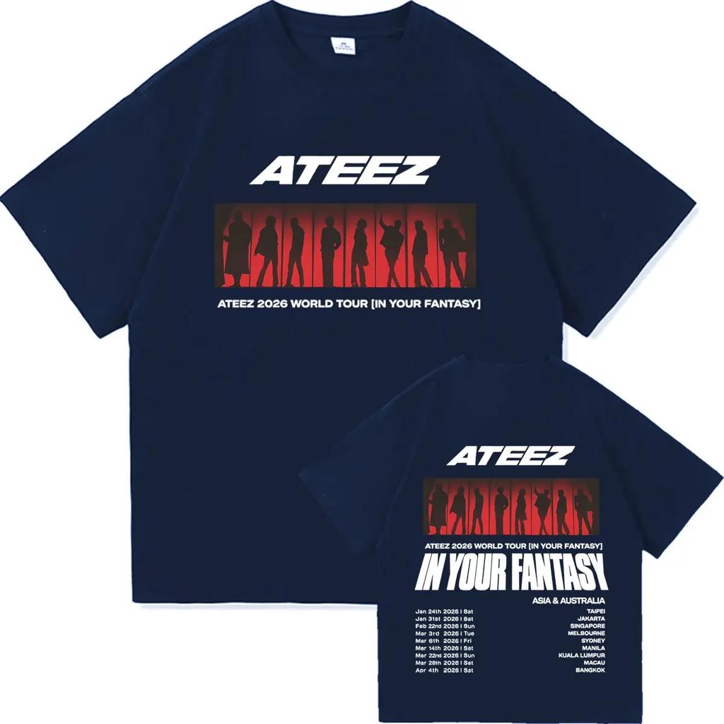 Ateez 2026 World Tour in Your Fantasy 90s Tshrits Mens Women Y2K Oversized High Quality Casual Short Sleeve Tshrit Loose Clothes