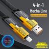 65W Multi-Charging Fast Mecha Cable: 4-in-1 Type-C Compatible with Huawei & Apple Devices