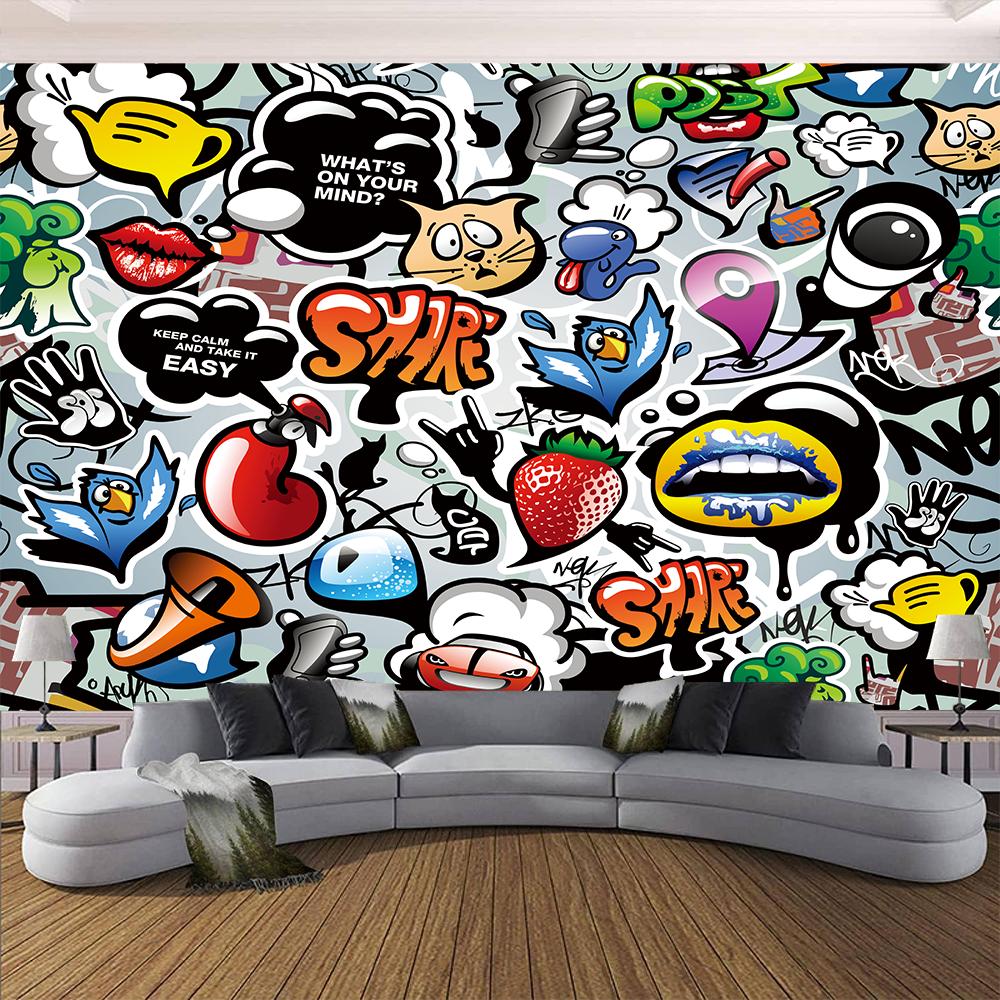 3d Graffiti Wallpaper For Walls Street Graffiti 3d Wall Mural Bedroom Living Room Corridor Wall Mural Wallpaper