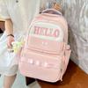 Junior High School Student Schoolbag Letter Print Large Capacity Backpack Men Women Color Contrast Backpack
