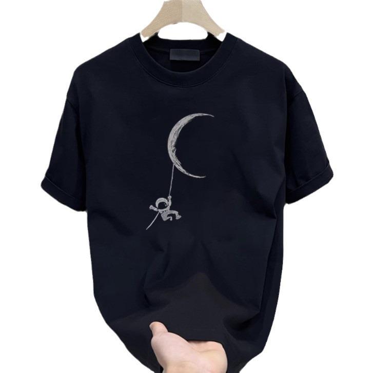 Men'S Short Sleeve T-Shirt Men'S Trend Casual Korean Version Cotton Crew Neck Printed Short Sleeve T-Shirt