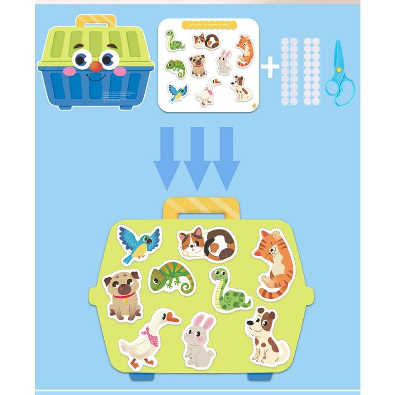 Kids Early Education Diy Quiet Book Paper Cutting Matching Puzzle Toy