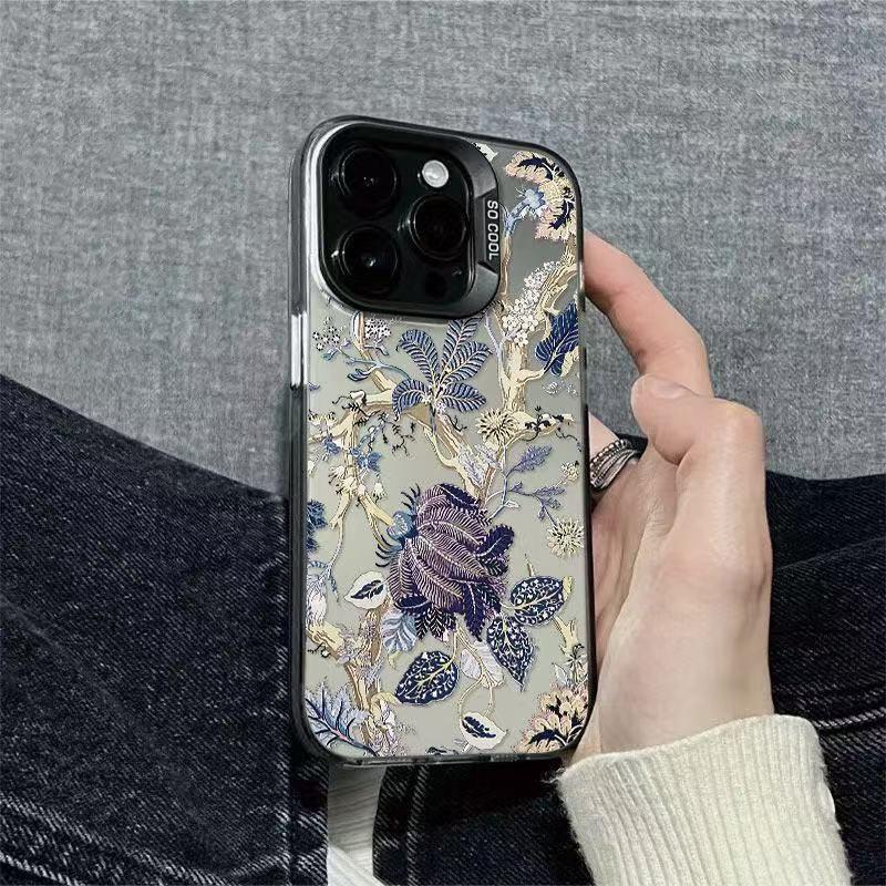 Purple Floral Bamboo Ladder Phone Case for iPhone 11-14
