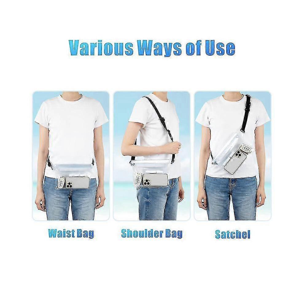 Waterproof Phone Pouch Clear Cellphone Dry Bag with Waist Strap Essentials for Cruise Travel Beach Pool