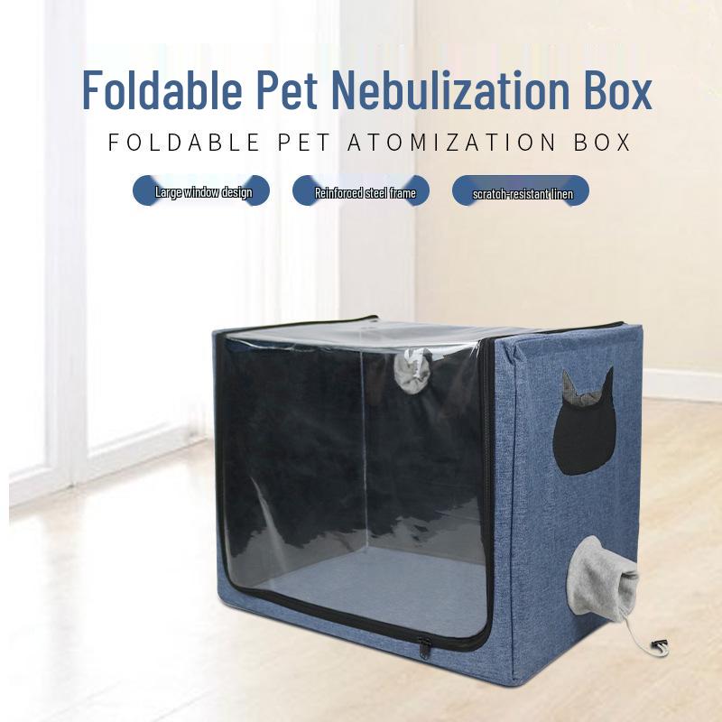 Foldable Pet Bath & Drying Atomizer Box for Cats and Dogs