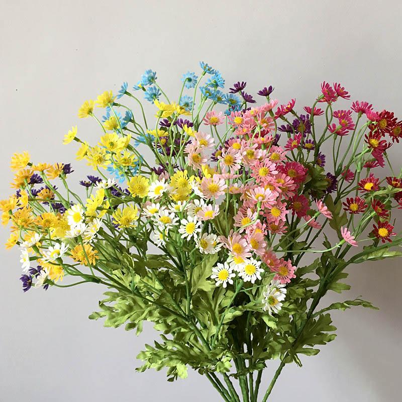 Artificial Daisy Flowers Silk Fake Chamomile Flowers Stamen Small Daisy for Wedding Home Table Decor