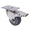 Lenkrolle 3 Zoll 304 Edelstahl TPR Leise Multifunktional 360 Grad Schwenkrollen mit