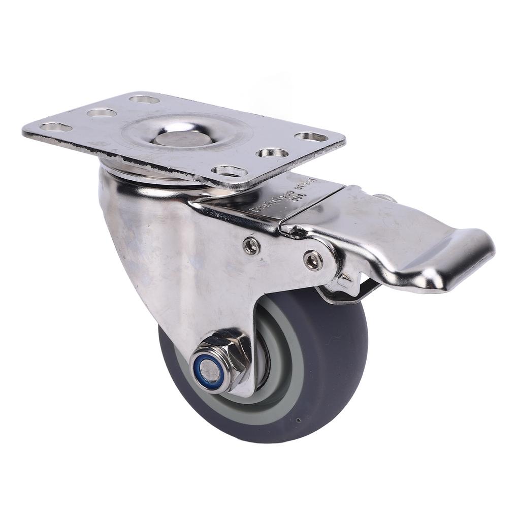 Lenkrolle 3 Zoll 304 Edelstahl TPR Leise Multifunktional 360 Grad Schwenkrollen mit