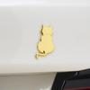 Car Decal Metal Cat 3D Animal Emblem for Scratch Hiding Chrome Finish Zinc Alloy Sticker for Body And Trunk Weatherproof Outdoor Use