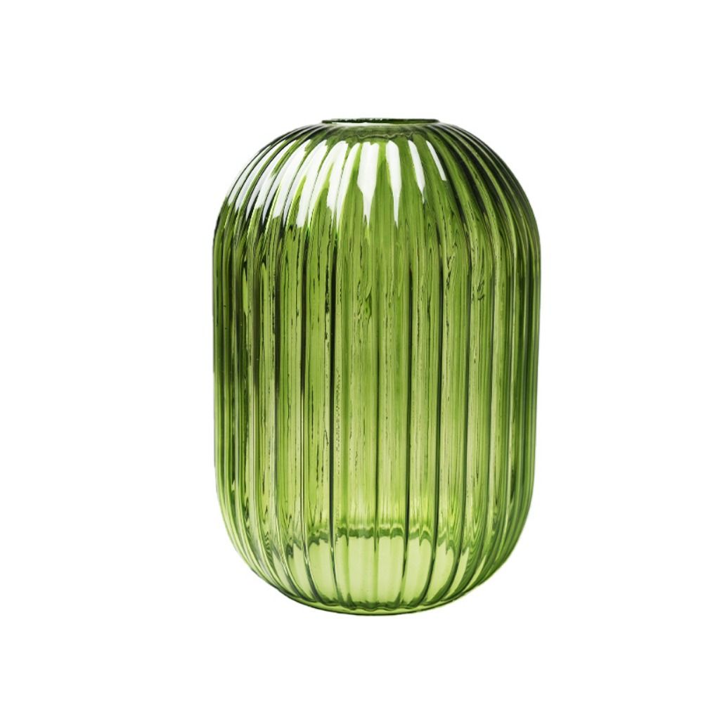 Decorative Cover Striped Glass Lamp Shade Lantern Shaped Vertical Striped Table Lamp