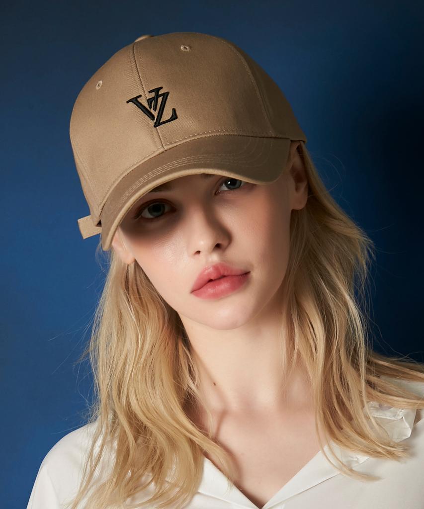 Bajal [Unisex] 3D Monogram Logo Oversized Ball Cap Beige