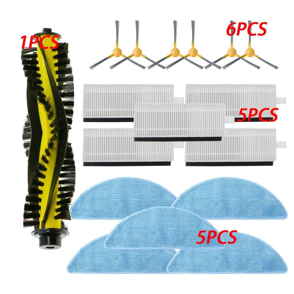Side Brush + Filter + Mop + Roller Brush for Mamibot Exvac660 Robot Vacuum Cleaner Accessory Replacement Kit