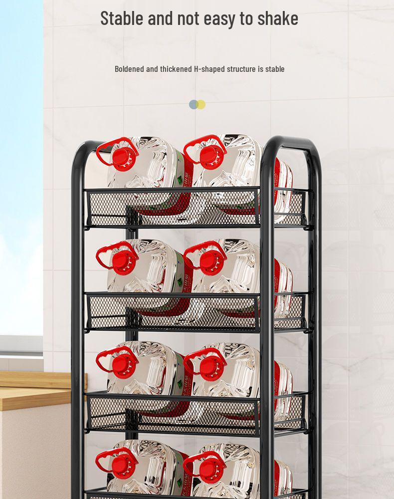 Multi-Layer Movable Kitchen Rack: Floor-Standing Storage Cart for Fruits & Vegetables