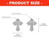 Dainty Crosses Designs Copper Ear Studs Elegant Everyday Jewelry Stylish Rhinestones Crucifix Ear Accessories