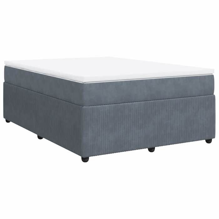 Maison Exclusive - Sommier à lattes de lit et matelas Gris foncé 140x190cm Velours