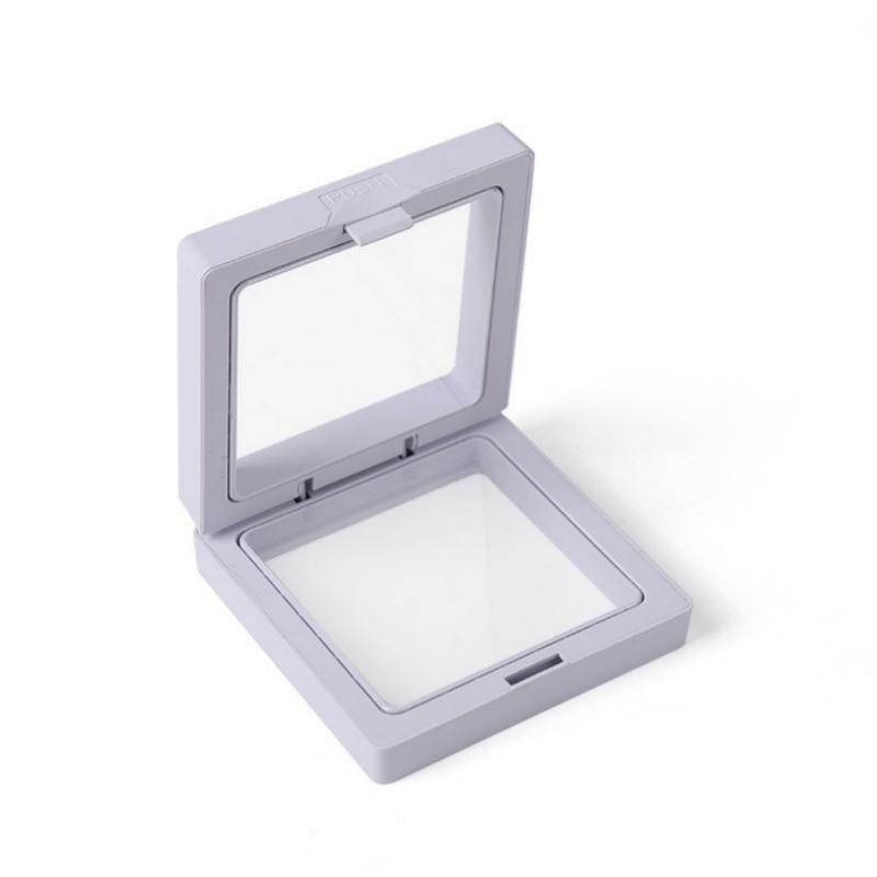 Transparent Floating Display Box Pe Film Jewelry Storage Case For Ring Earring Necklace Bracelet Watch Collectible Gift