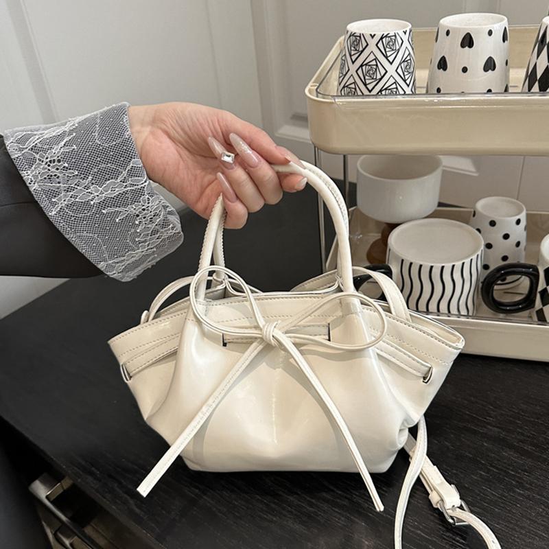 Yogodlns Women's Candy Color Bow Decor Summer Casual Crossbody Bag with Adjustable Strap ,Versatile PU Leather Small Shoulder Bag for Daily Use