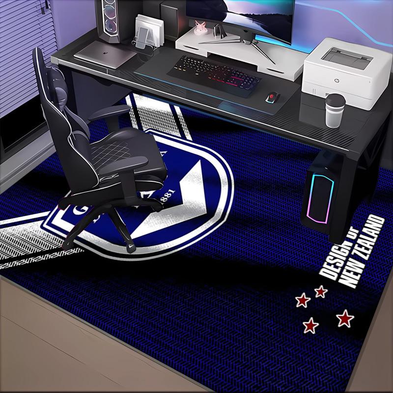 Giron-de Football Crest Printed Office Carpet Chair Cushion Entryway Rug, Rugs for Living Room, Bedroom Christmas gifts
