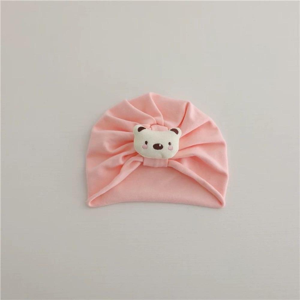 

Ear Protection Warm Baby Hat Thicken Pullover Hat Cute Baby Indian Knot Hat For 0-12 Months Baby Pink Bear