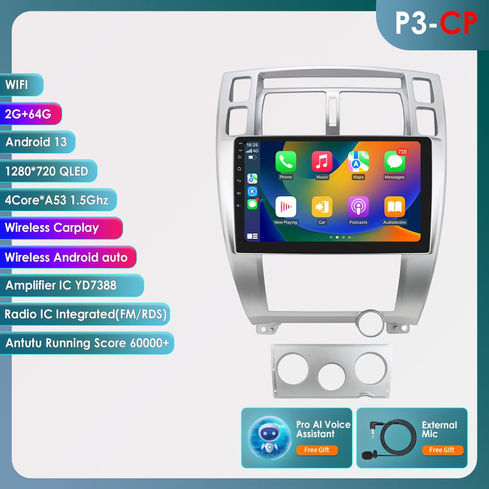 Hizpo 8Core AI Intelligent Screen Android Autoradio for Hyundai Tucson 2004-2009 Car Radio Multimedia Video Player GPS Nav Head Unit Carplay 4G RDS FM