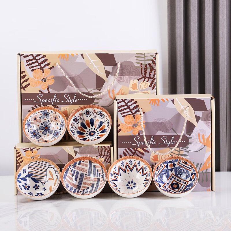 ZISIZ Japanese Style Ceramic Bowl and Chopstick Gift Set