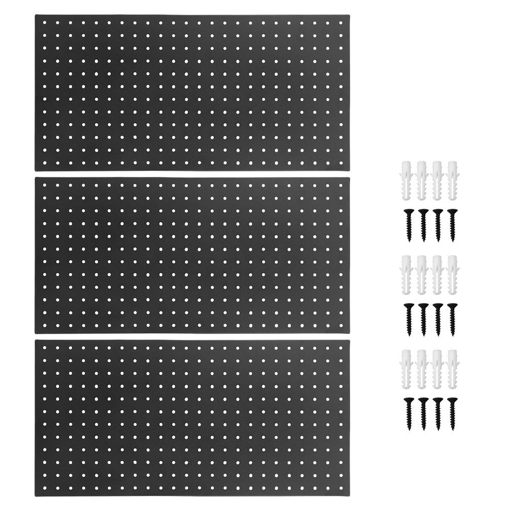 Metal Pegboard Wall Panels Modular Peg Board Tool Organizer Boards 24inx12in Black Pegboard Wall Organizer Tool Storage