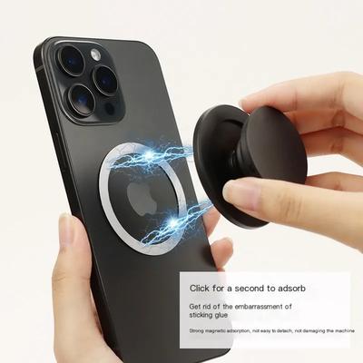 Magnetic Safe Ring Finger Expanding Stand Folding Mobile Phone Grip Holder Socket Pocket Support for iPhone Mac Samsung Xiaomi