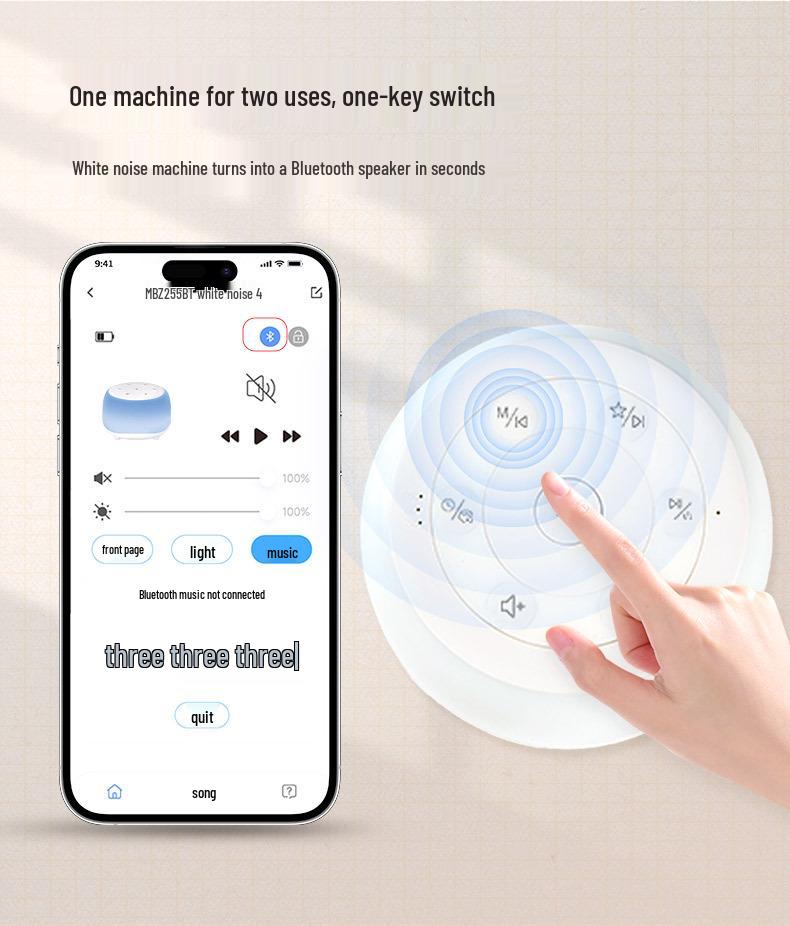 White Noise Bluetooth Speaker with Lullabies and Sleep Monitor