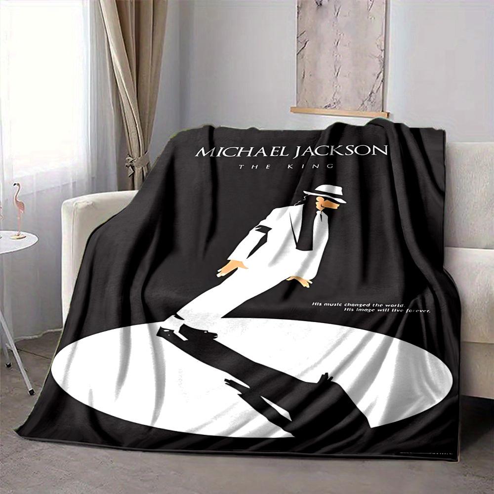 1pc Michael Jackson Soft Skin-Friendly Flannel Blanket with Digital Printing, Various Sizes Available for Family, Friends, Birthday