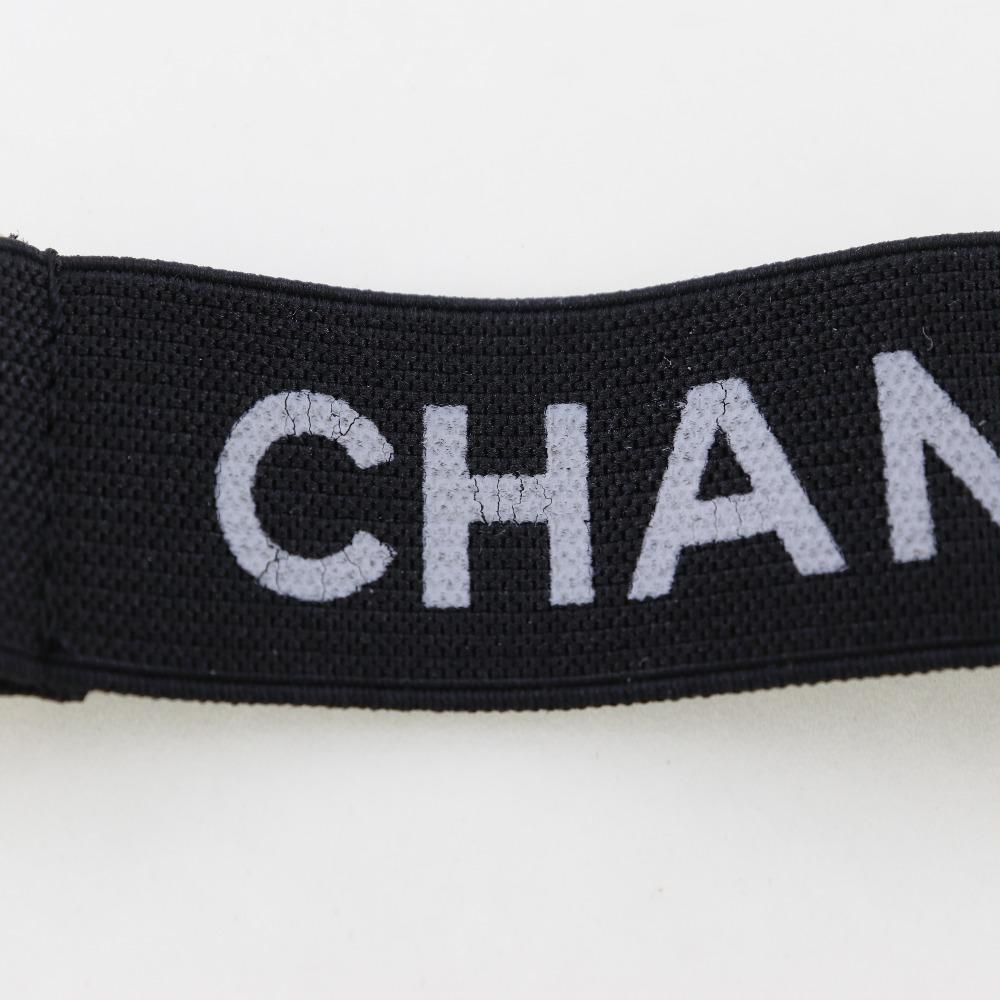 Chanel Arm Band Other Miscellaneous Goods Clip Logo Black Rubber/Plated Gold Women Used