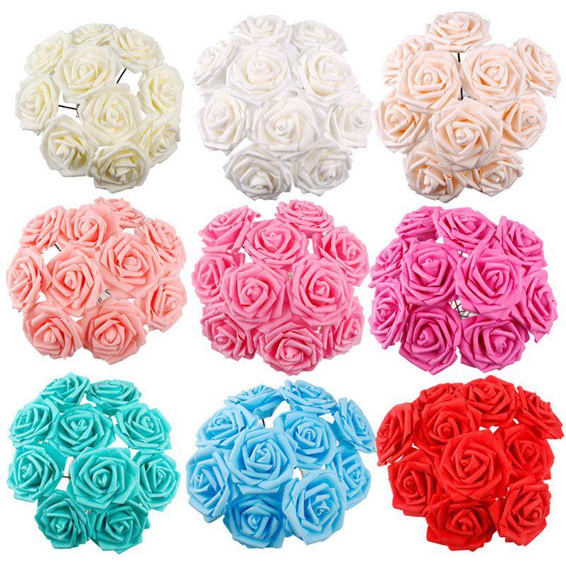 50pcs Artificial Foam Roses In Vibrant Colors Perfect For Wedding Party Decor And Bouquets