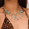 Hypoalergenní Přírodní Kámen Boho Korálky Bohemian Styl Nastavitelná Délka Choker Náhrdelník Vícevrstvé Dámské Šperky Svatba