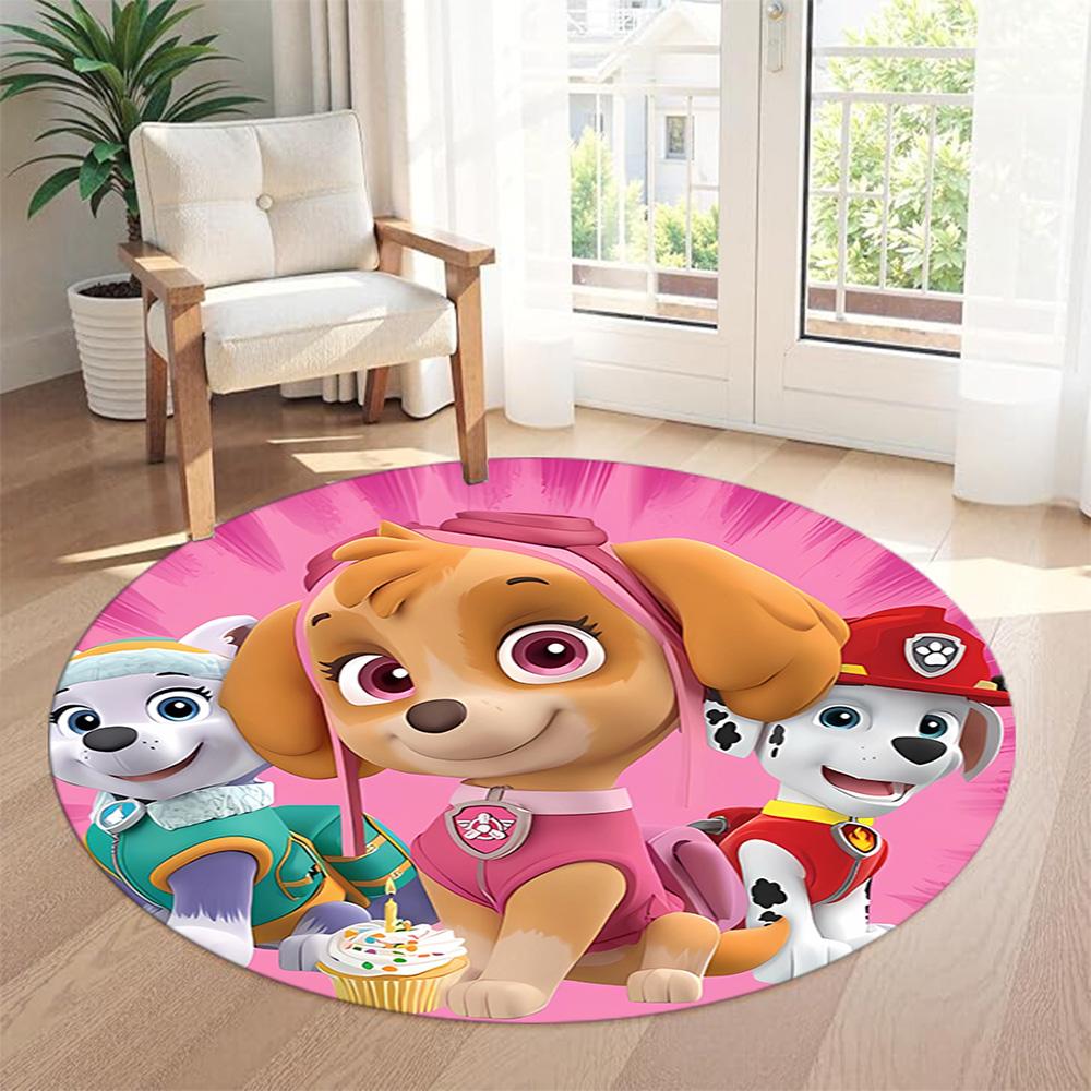 Paw Patrol Round Floor Mat Suitable for Living Rooms Game Room Study Room Bedrooms Antislip Round Carpet Decorate Offices Spiritual Gift