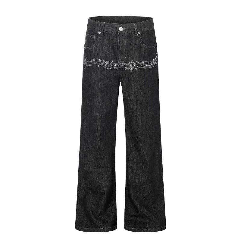 2026 Washed Loose Straight Cut Denim Jeans Men Women Hip Hop Style Casual Wide Leg Pants