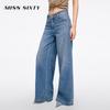 MISS SIXTY Women's 2025 Summer Retro Acetate Blend Slit Wide-Leg Jeans