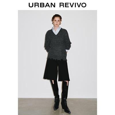 Women's Irregular Raw Edge Knitted Sweater