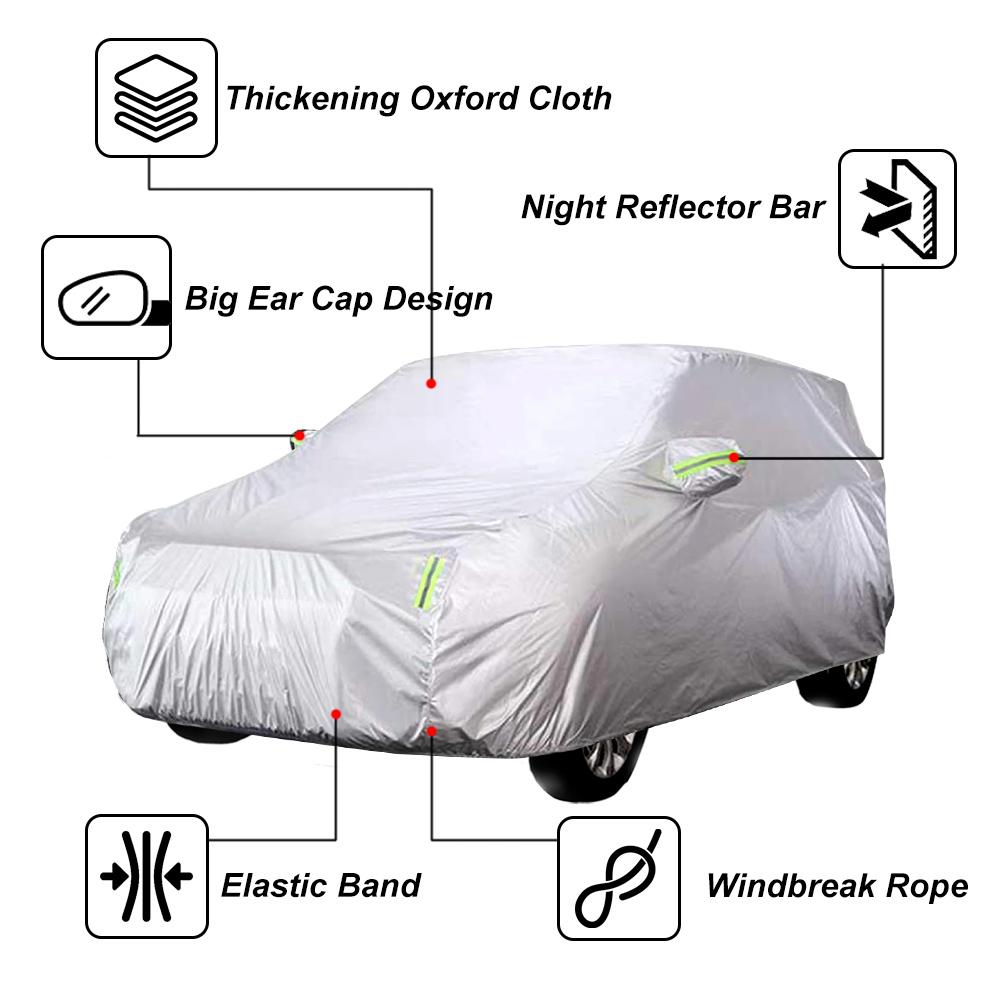 

Четыре размера M/l/xl/xxl Материал 190T Подходит для моделей внедорожников, Серебристый Водонепроницаемый и Солнцезащитный Автомобильная одежда и Чехлы для автомобилей YXXL