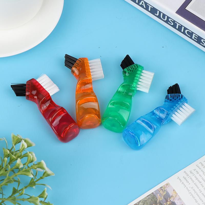 Denture Cleaning Brush Bristles & Ergonomic Rubber Handle Multi-Layered Bristles False Teeth Brush Oral Care Tool