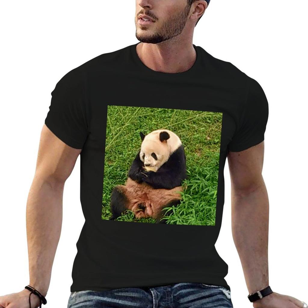 Tian Tian The Giant Panda Tshirt Casual Basic Short Sleeve Tshirt