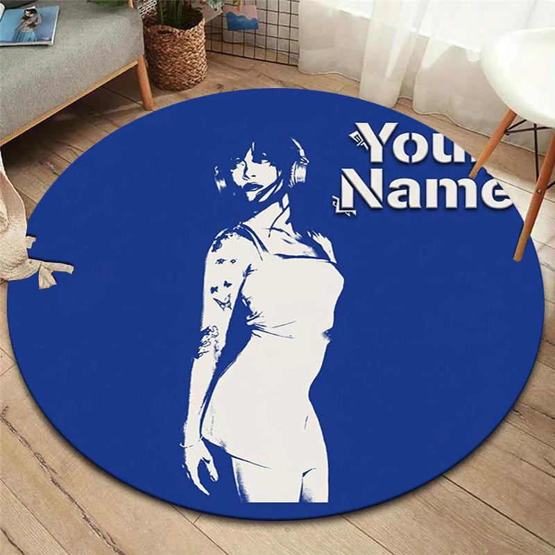 Aitana Custom Name Round Area Rug,Carpet Rug for Living Room Bedroom Sofa Playroom Decor,Non-slip Floor Mat
