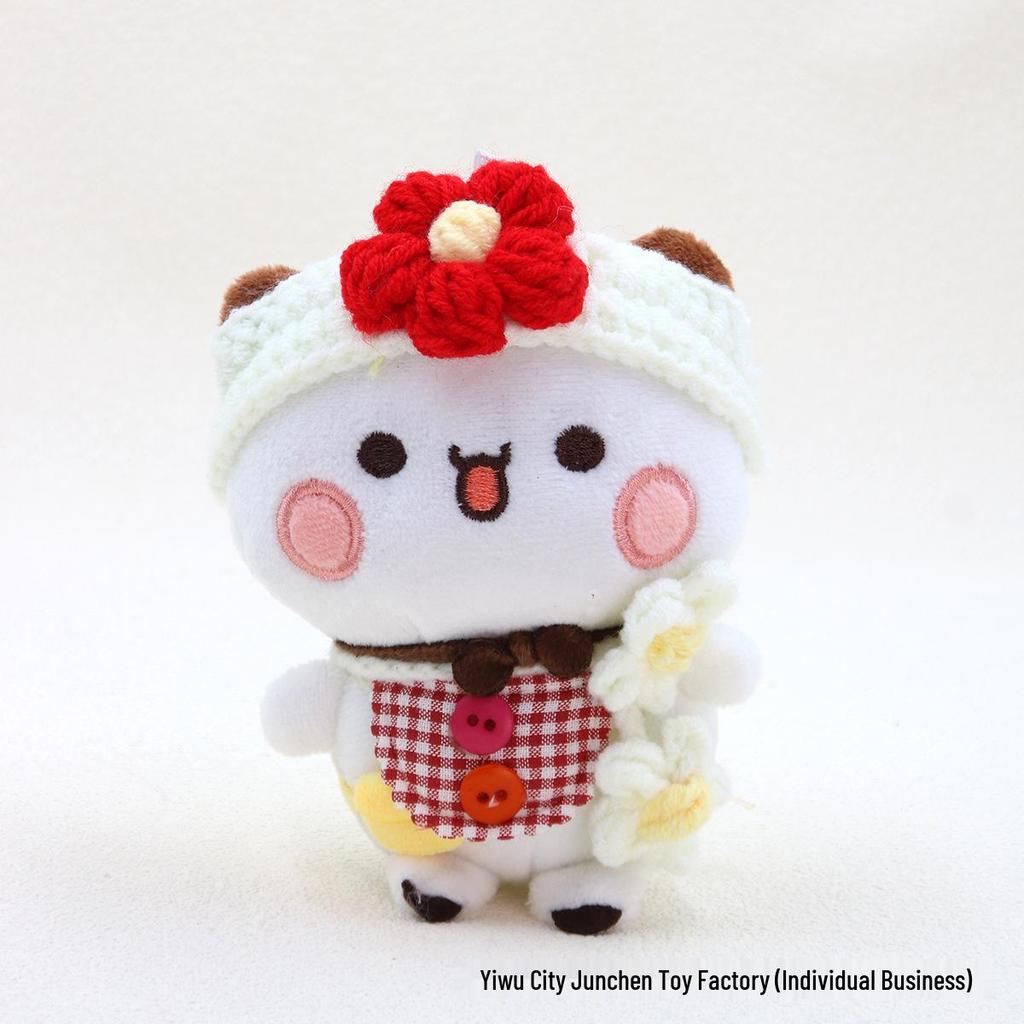 Portachiavi peluche Bubu doppio: Ciondolo Carino di Coppia Cartone Animato, Bambola di Stoffa Stile Moe Regalo