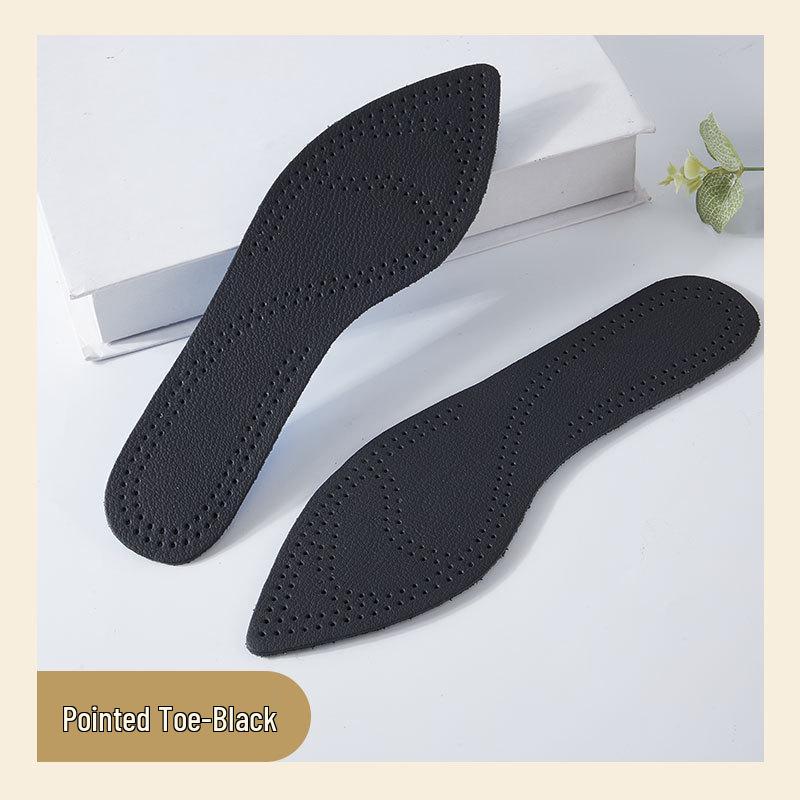 Cowhide Latex High Heel Insole Women's Leather Breathable Shock-Absorbing Loafers