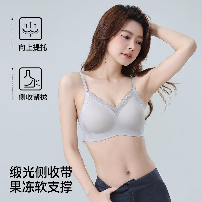 Comfortable and breathable women's seamless steel rim lace beautiful back anti-sagging breast women's bra cover